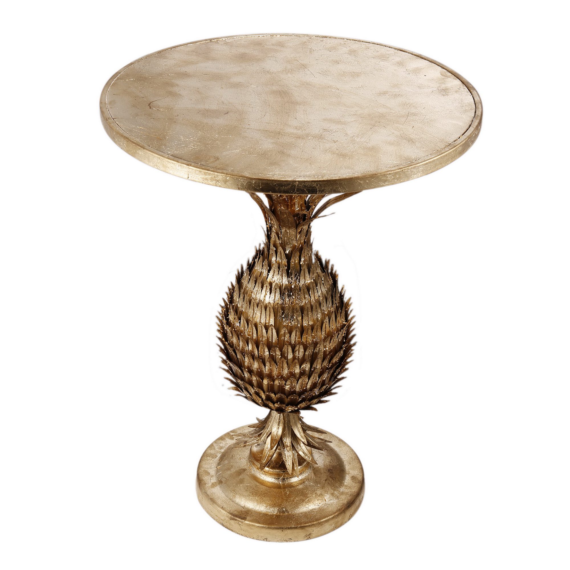 Gold Pineapple-Inspired Side Table – 51cm
