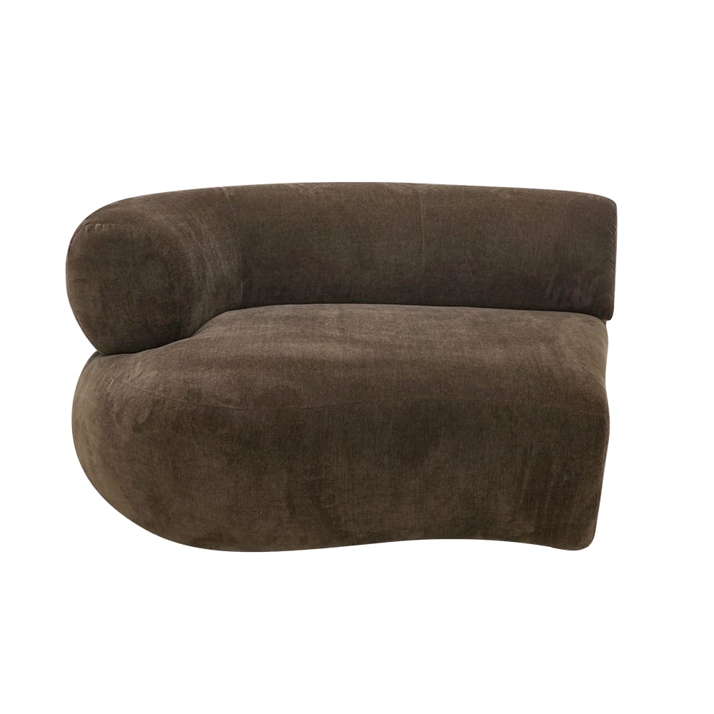Giselle Muse Chocolate 1.5 Seater Left Arm Facing Chair Module