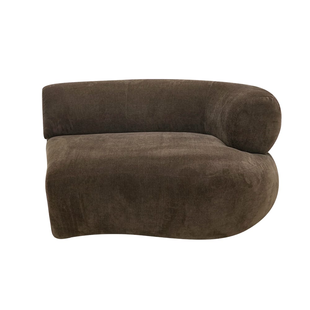 Giselle Muse Chocolate 1.5 Seater Right Arm Facing Chair Module