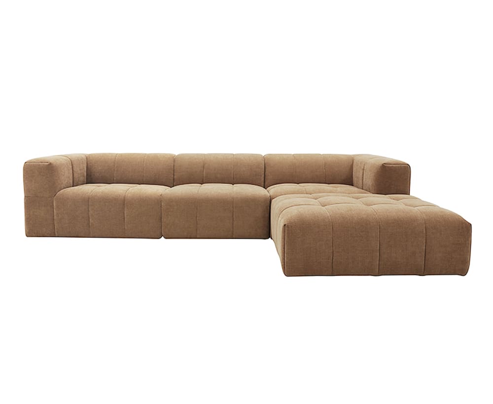 Oxford Tribute Chestnut Modular Sofa with Ottoman - 4 Piece