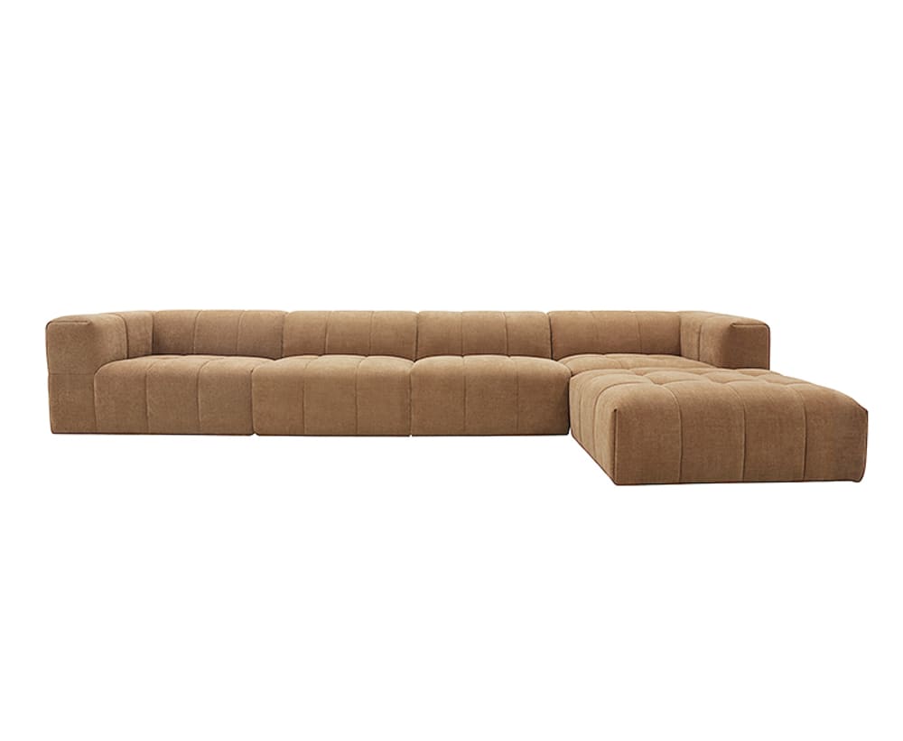 Oxford Tribute Chestnut Modular Sofa with Ottoman - 5 Piece