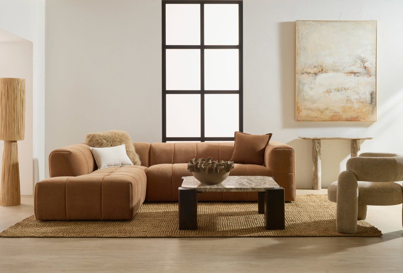 Oxford Tribute Chestnut Sofa - 3 Seater LAF Terminal