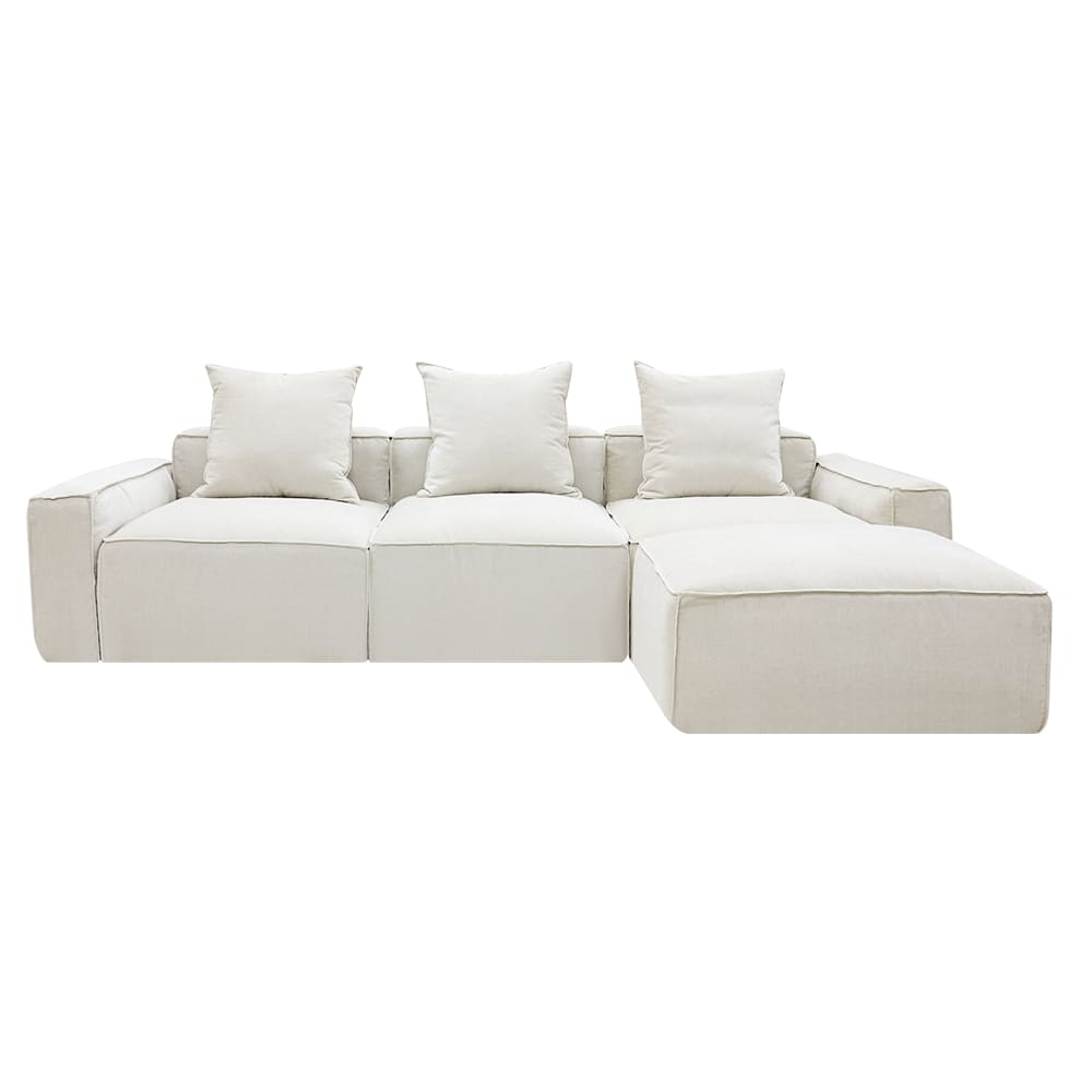 Portman Muse Flax Sofa - 3 Seater and Ottoman