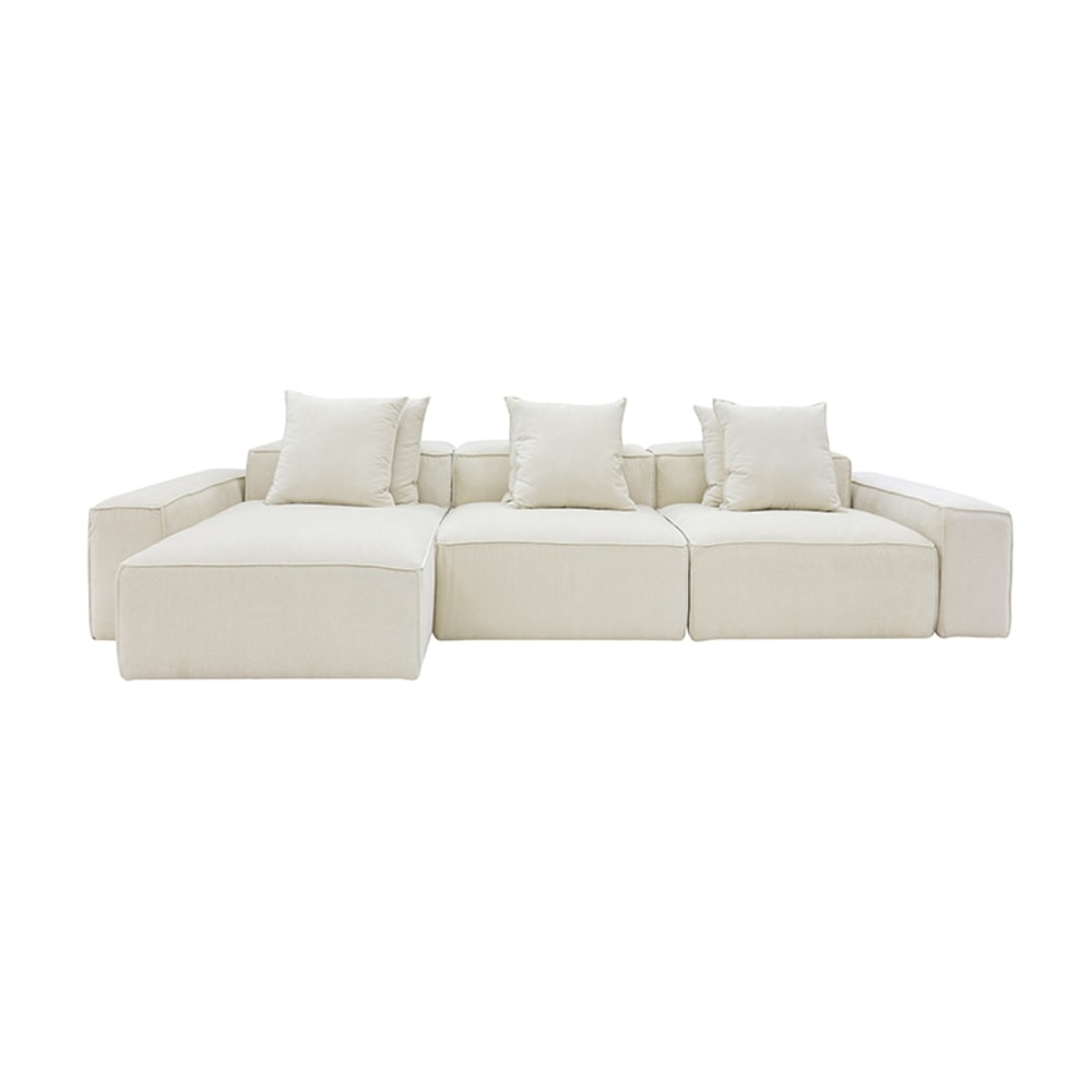 Norwood Muse Flax 3 Seater Modular Chaise Sofa