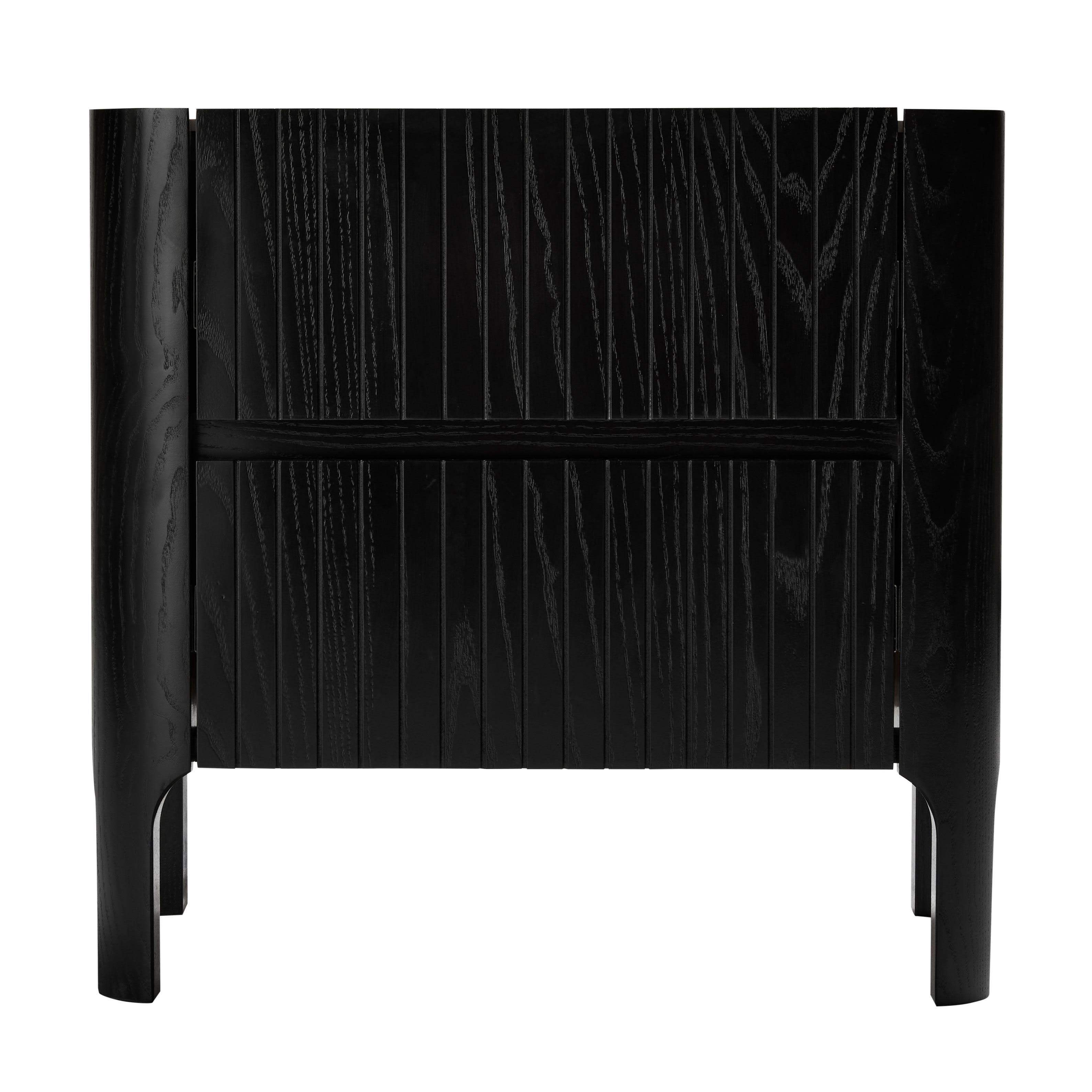 Indira Black & Ceramic Top Bedside Table - 2 Drawer