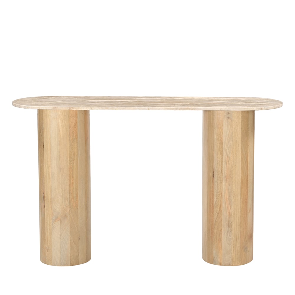Bellagio Travertine & Mango Wood Console Table
