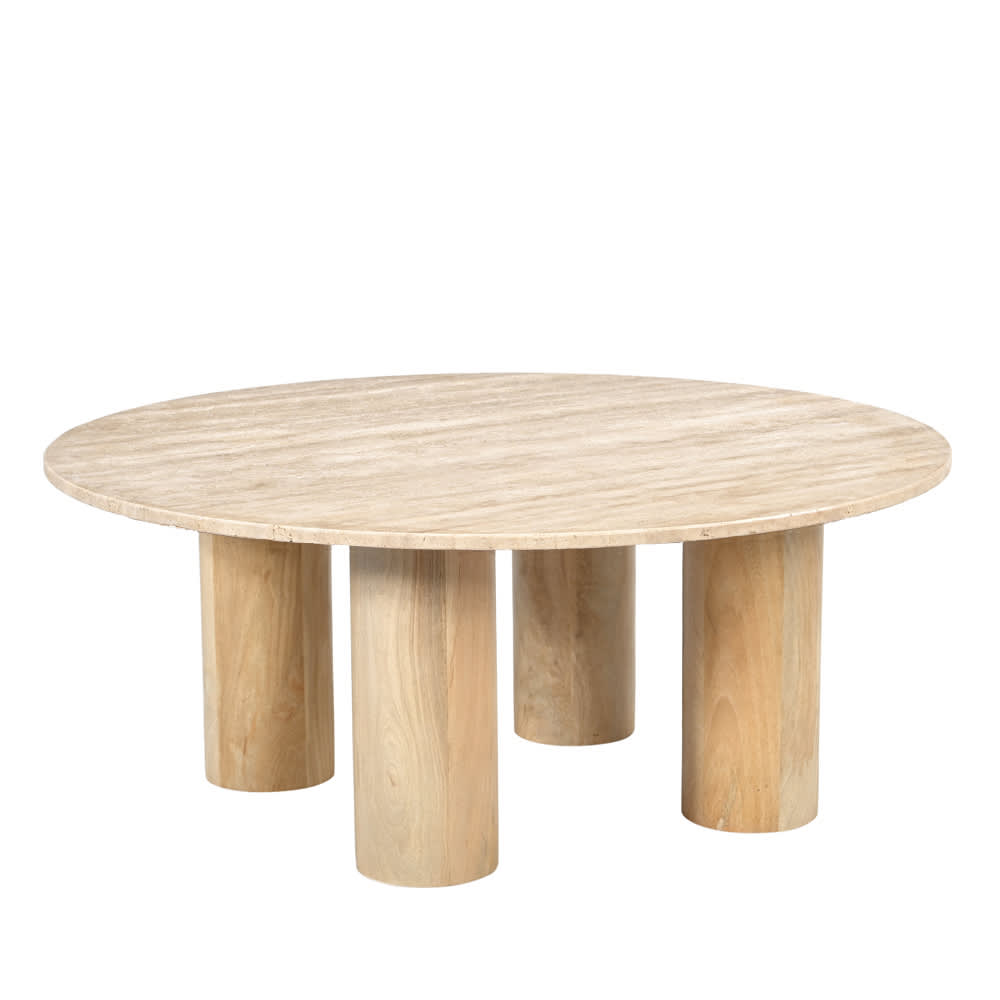 Bellagio Coffee Table Travertine & Mango Wood