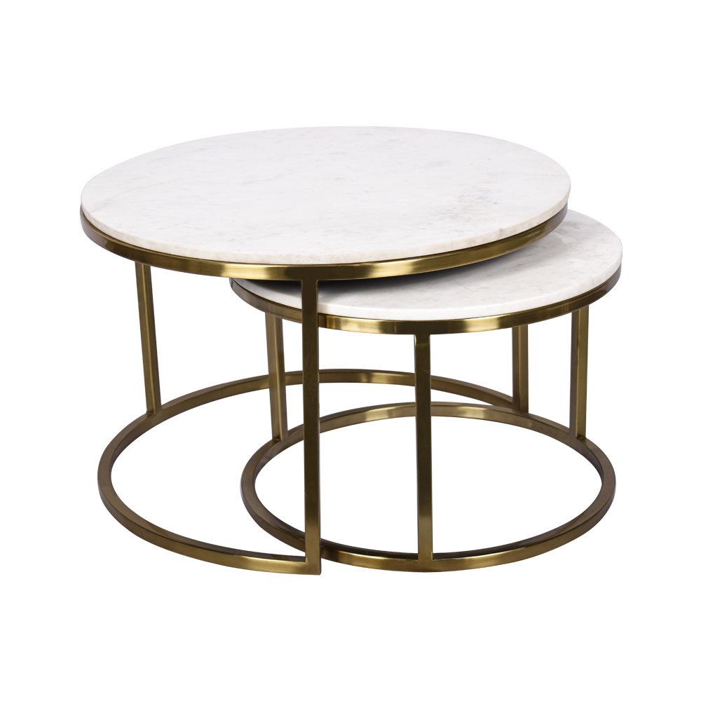 Sable Coffee Table Gold Marble Set of 2