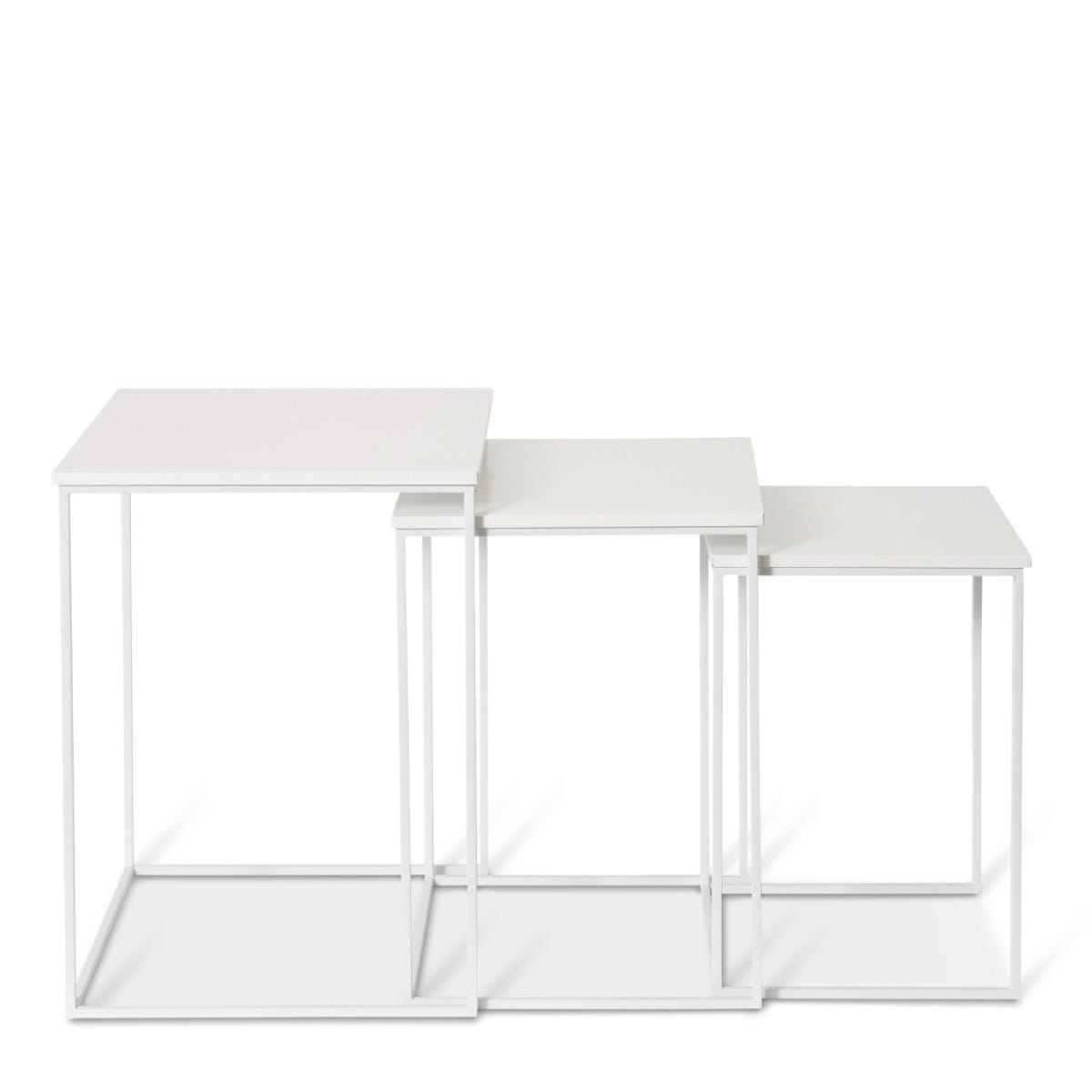 Sorrento Square Side Table Set 3 - 42 x 42 x 55cm