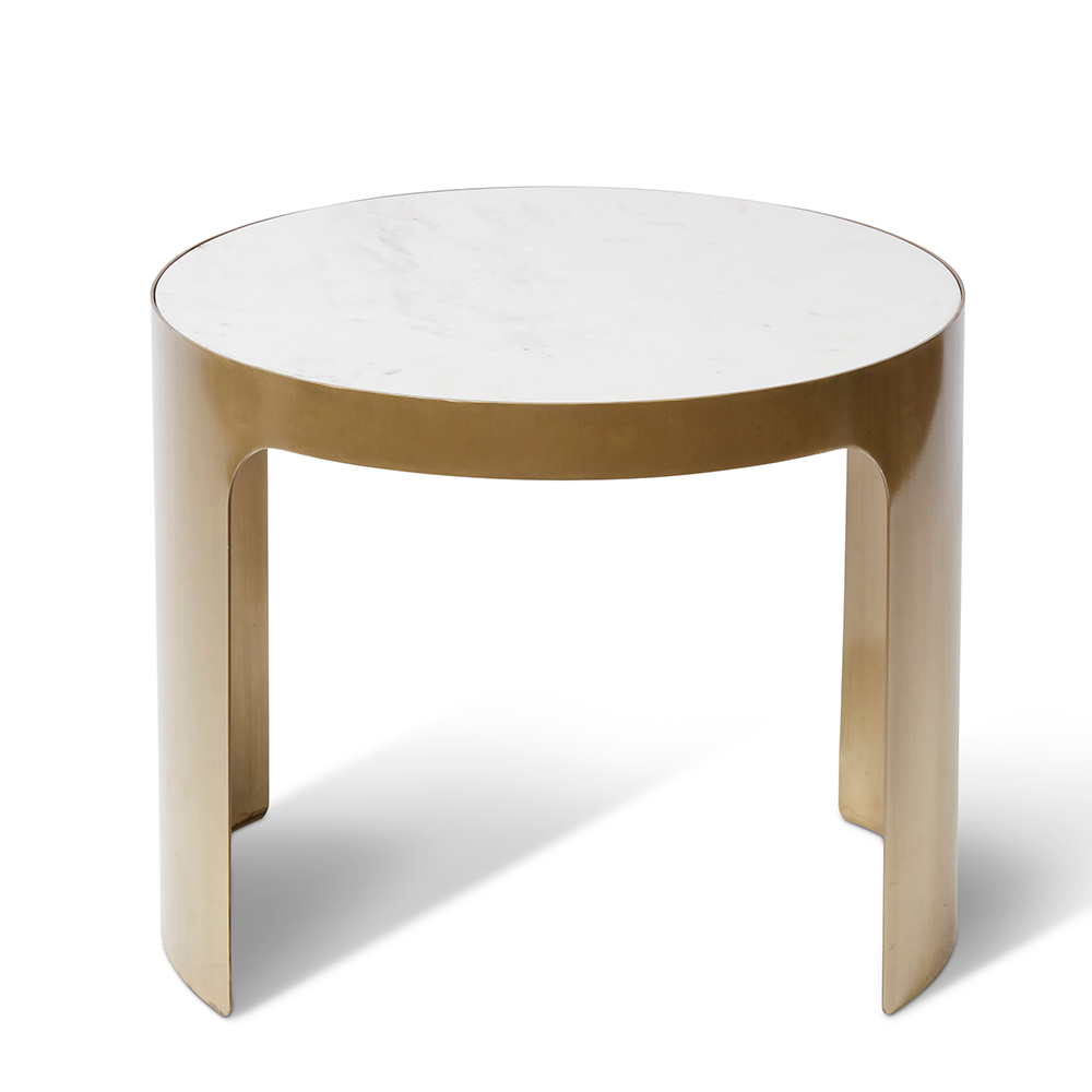 Tuscany Coffee Table Tall - 55 x 55 x 42cm - White / Gold