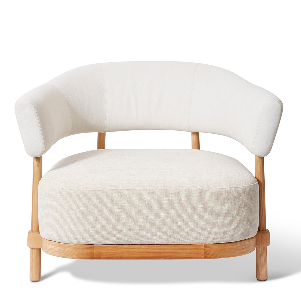 Lisbon Chair - 90 x 77 x 75cm - Cream / Natural