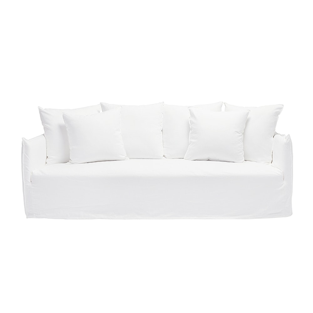 Harrow Linen Sofa Pure White - 3.5 Seater