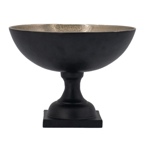 Black & Gold Chalice Pedestal Bowl – Classic Form