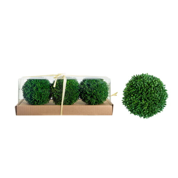 Artificial Green Topiary Balls – Set of 3 in Gift Box