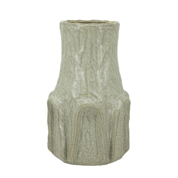 Tall Textured Ceramic Vase – Natural Finish