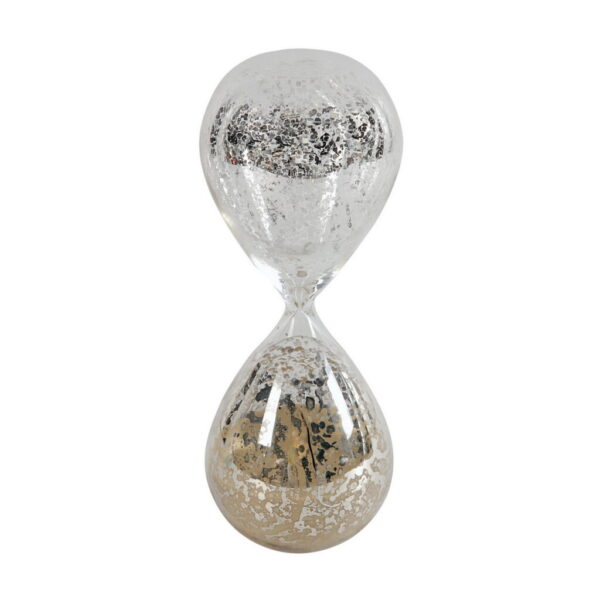 Glass Hourglass Timer with Silver Mercury Finish – 20.5cm