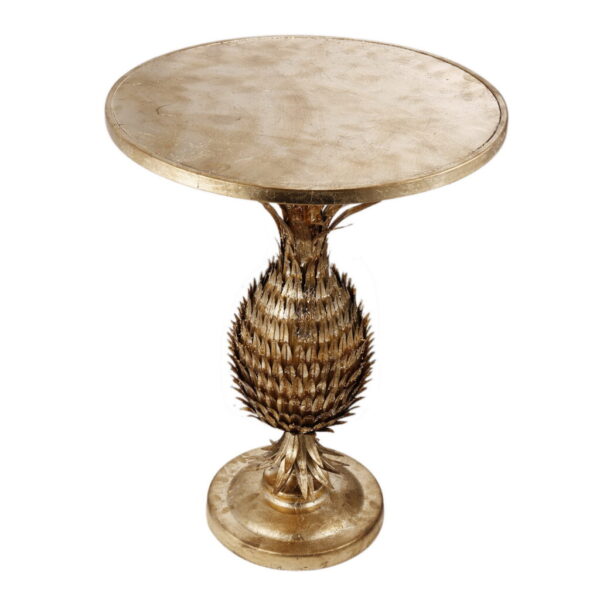 Gold Pineapple-Inspired Side Table – 51cm