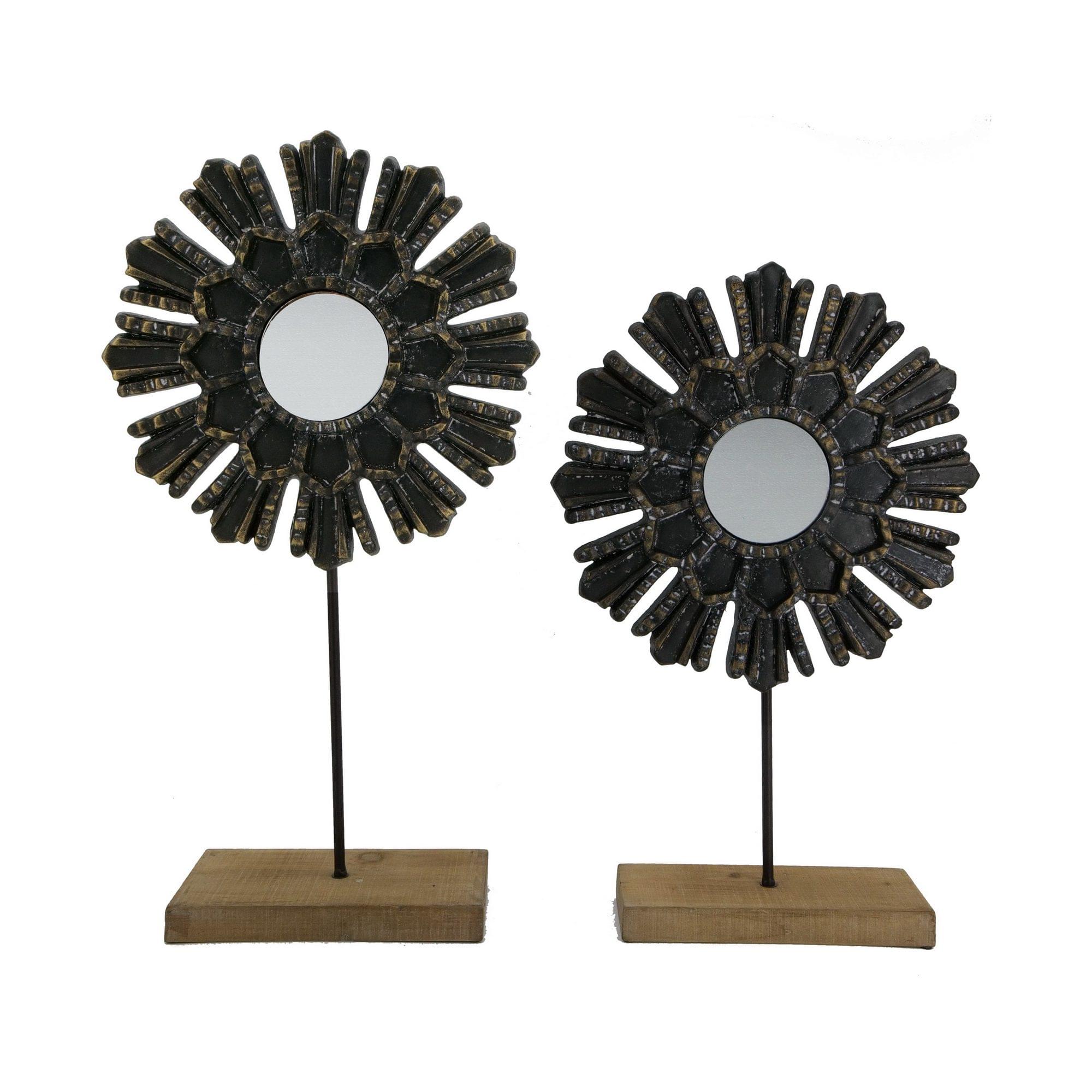 Carlos Statuary Set – Black & Gold – Set of 2 – L: 12 × 5 × 23 cm | S: 12 × 3.5 × 19 cm